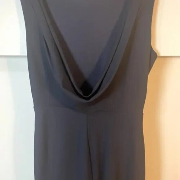Lulu's Maxi Length Scoop Back Navy Blue Formal Gown Prom Dress Size Medium EUC - Picture 9 of 11